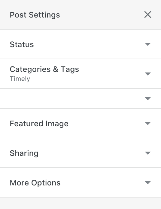 Screenshot of WordPress Mobile App for macOS - Post Settings